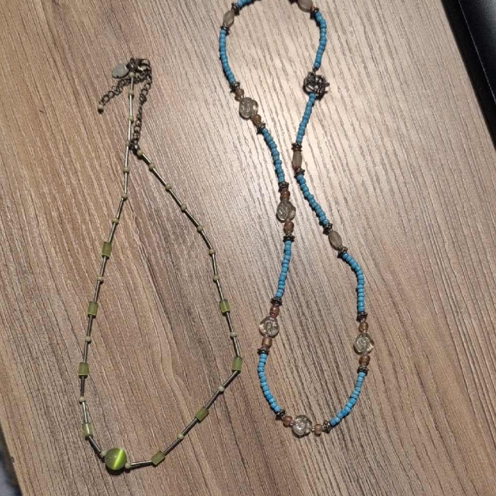 Chic Turquoise and Olive Necklace Set